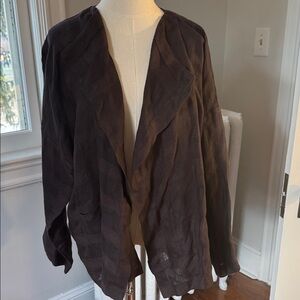 Eskandar linen open jacket